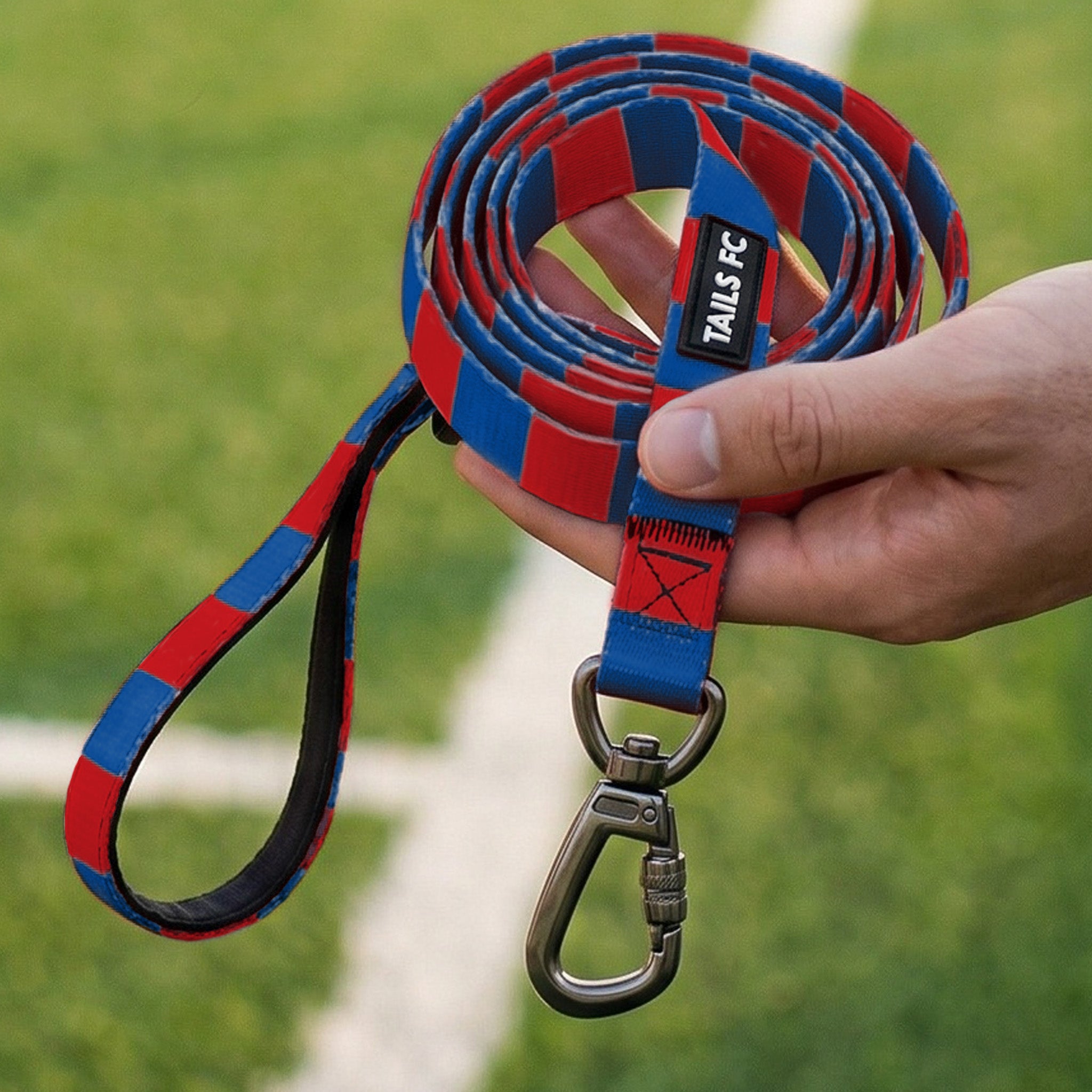 Barcelona Pet Lead - Red & Blue Stripe Football Pet Lead