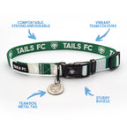 Green and White Dog Set - Green & White Stripe Football Dog Collar and Leash Set