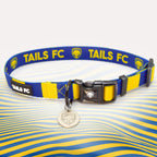 Leeds United blue and yellow striped dog collar.