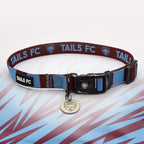 Aston Villa claret and blue striped dog collar.