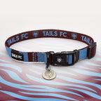 Burnley claret and blue striped dog collar.