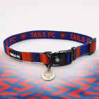 Crystal Palace red and blue striped dog collar.