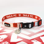 Liverpool red and white striped dog collar.