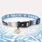 Manchester City sky blue and white striped dog collar.