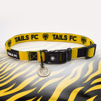 Hull dog collar in Yellow and Black Stripes.