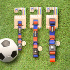 Red and Blue Dog Collar - Red & Blue Stripe Football Pet Collar