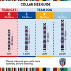 Claret and Blue Dog Collar - Claret & Blue Stripe Football Pet Collar