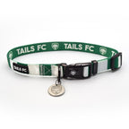 Green and White Dog Collar - Green & White Stripe Football Pet Collar