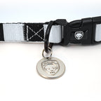 Black and White Dog Collar - Black & White Stripe Football Pet Collar