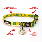Yellow and Green Cat Collar - Yellow & Green Stripe Football Pet Collar