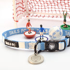 Sky Blue and White Cat Collar - Sky Blue & White Stripe Football Pet Collar