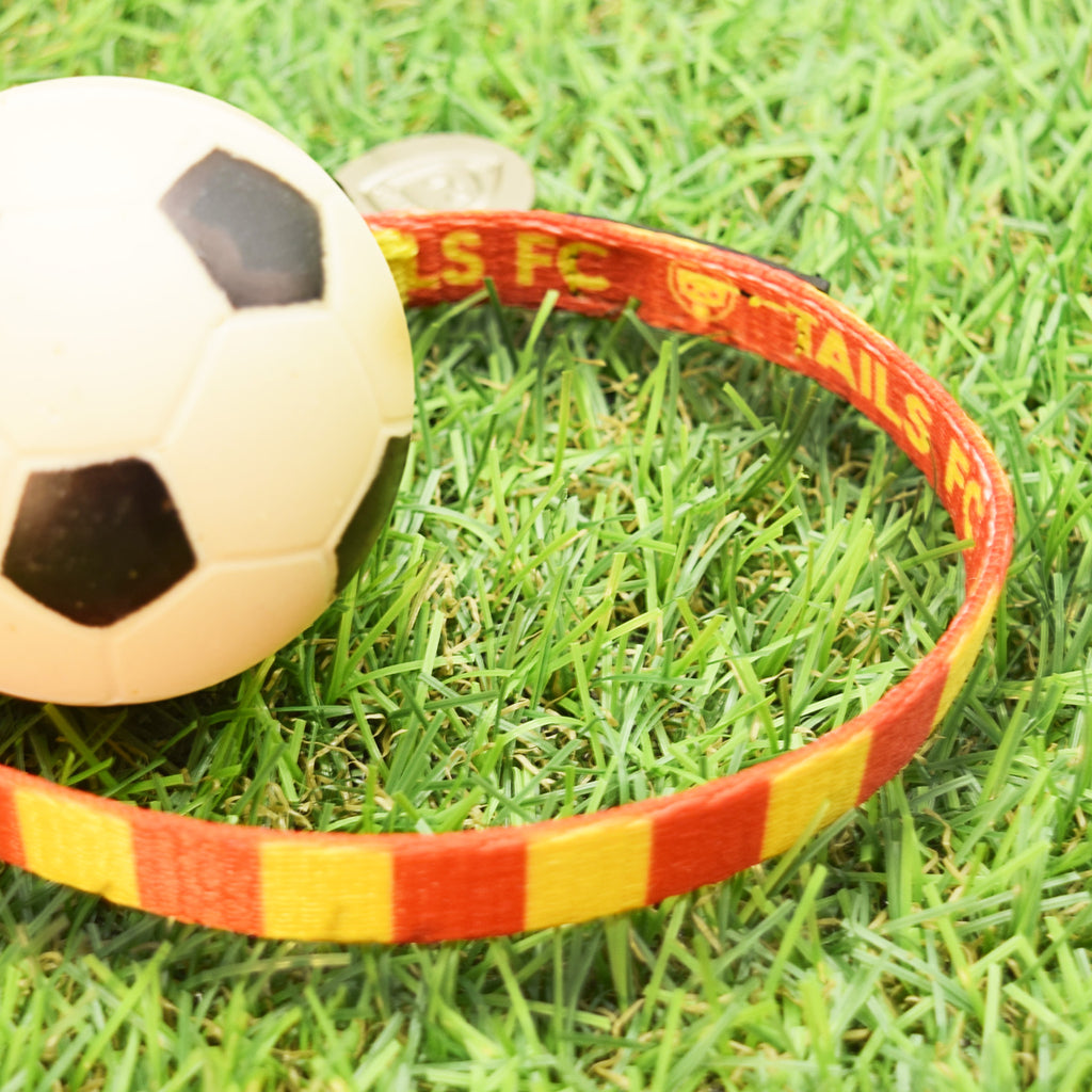 Red and Yellow Cat Collar - Red & Yellow Stripe Football Pet Collar