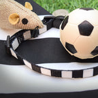 Black and White Cat Collar - Black & White Stripe Football Pet Collar