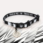 St Mirren Black and white stripe cat collar with 'TAILS FC' logo
