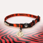 Bournemouth red and black striped cat collar.