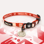 Bristol City Red and white stripe cat collar with 'TAILS FC' logo