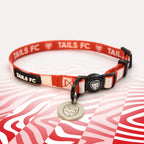 Sheffield United Red and white stripe cat collar with 'TAILS FC' logo