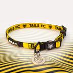 Hull cat collar in Yellow and Black Stripes.