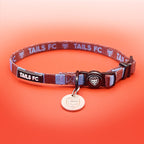 Claret and Blue Cat Collar - Claret & Blue Stripe Football Pet Collar