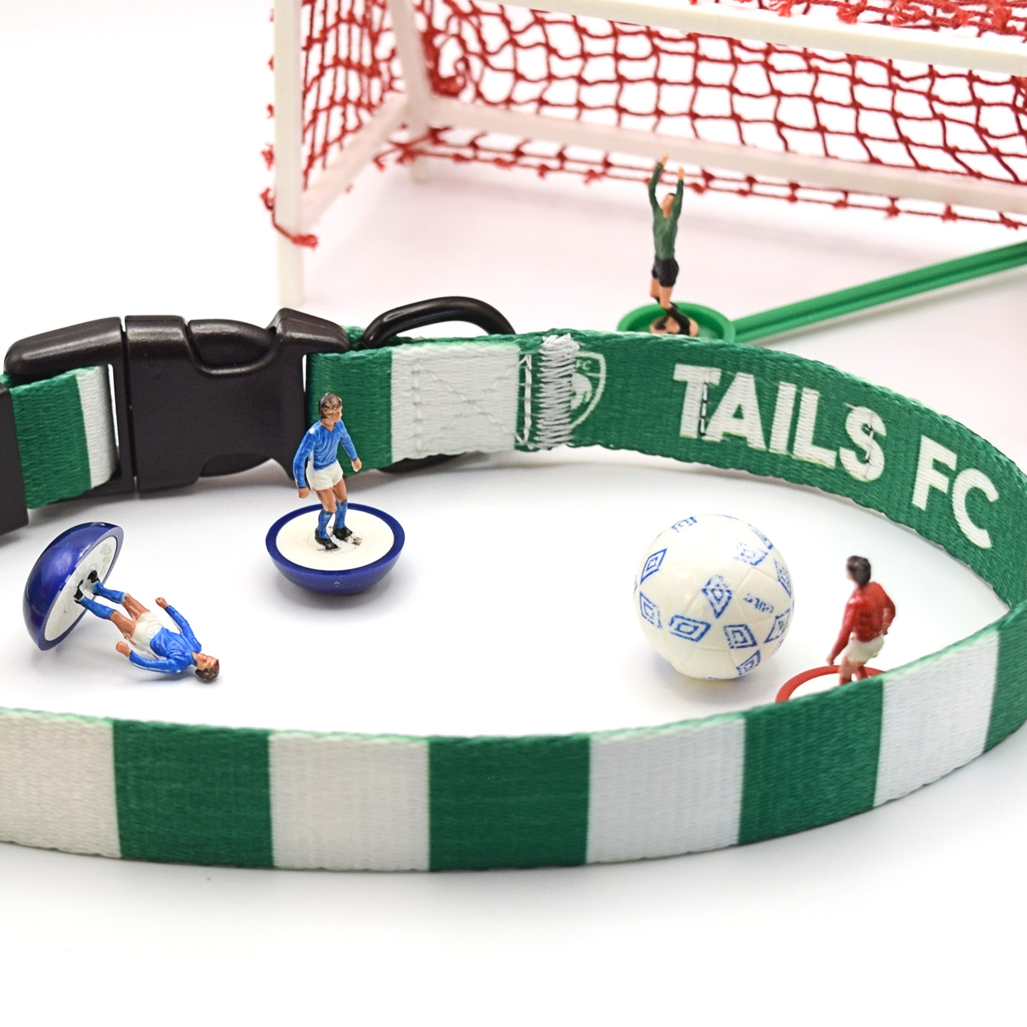 Green and White Cat Collar - Green & White Stripe Football Pet Collar