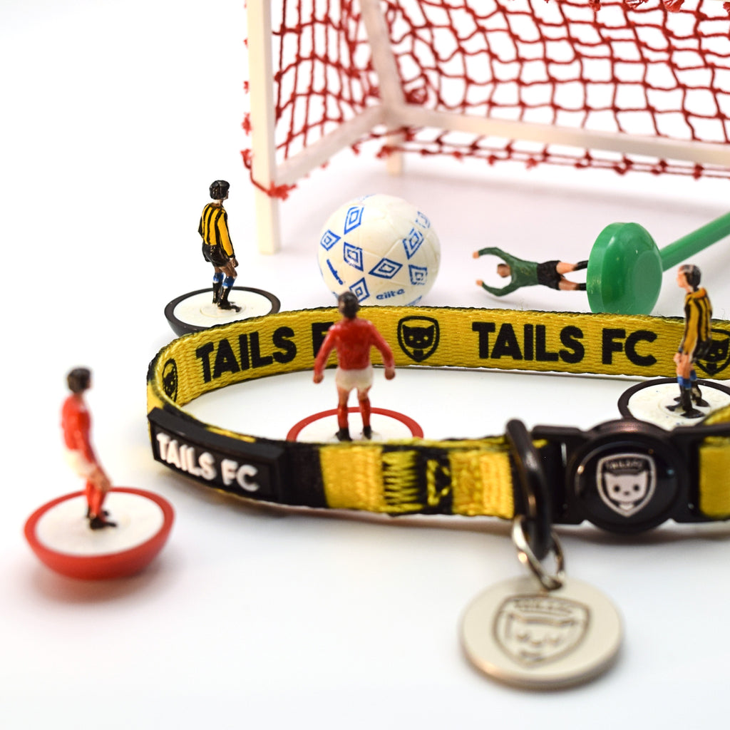 Yellow and Black Cat Collar - Yellow & Black Stripe Football Pet Collar
