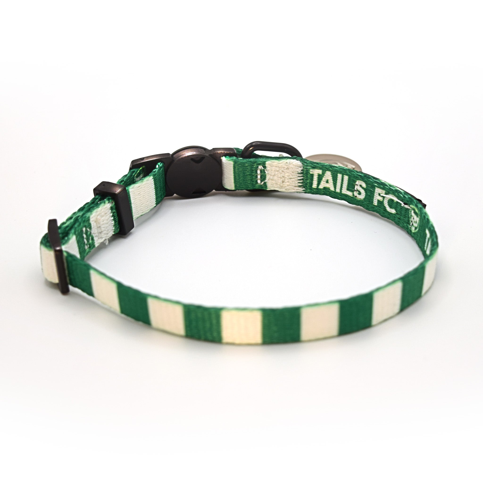 Green and White Cat Collar - Green & White Stripe Football Pet Collar