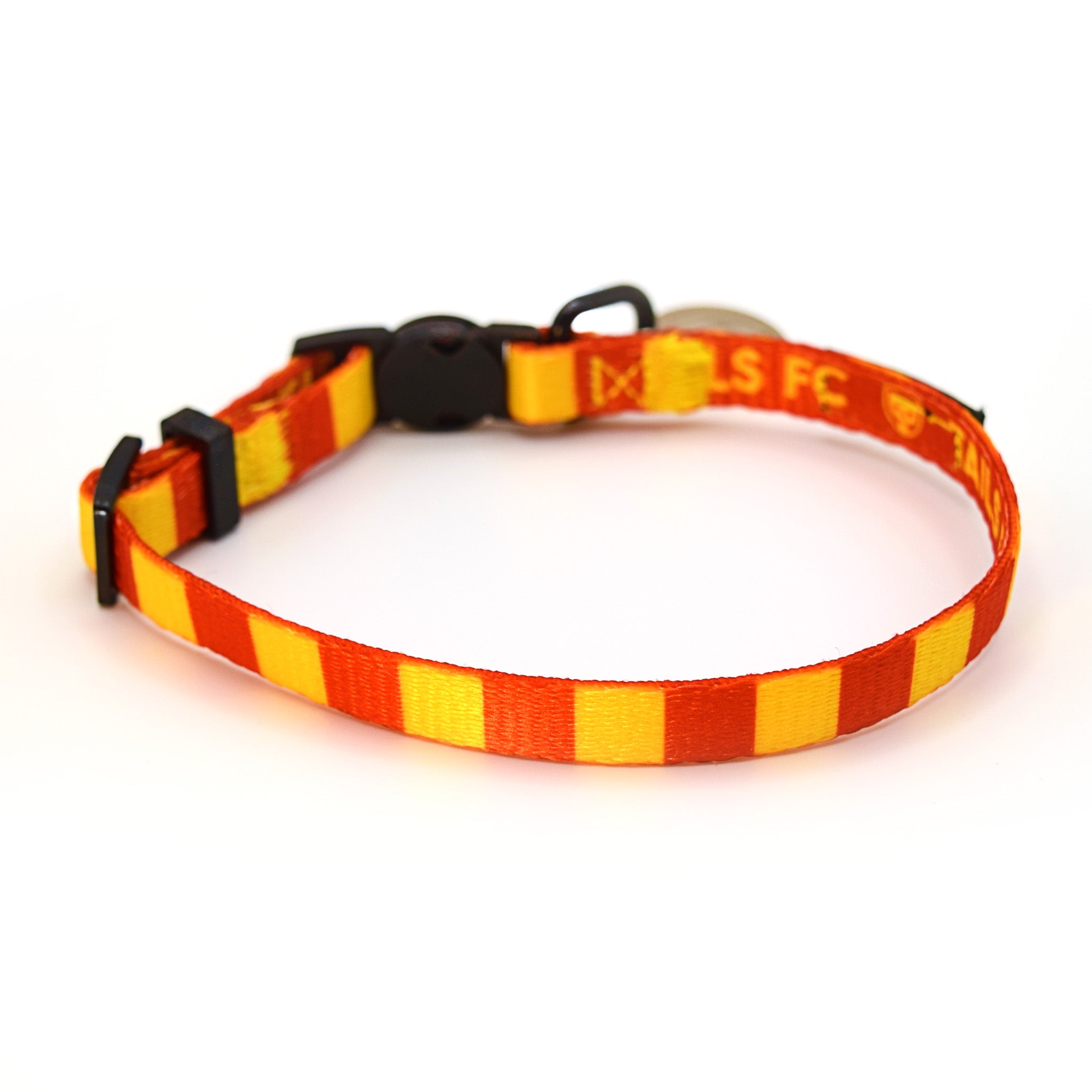 Red and Yellow Cat Collar - Red & Yellow Stripe Football Pet Collar