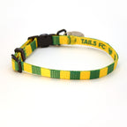 Yellow and Green Cat Collar - Yellow & Green Stripe Football Pet Collar