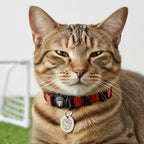 Red and Black Cat Collar - Red & Black Stripe Football Pet Collar