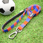 Red and Blue Pet Lead - Red & Blue Stripe Football Pet Lead