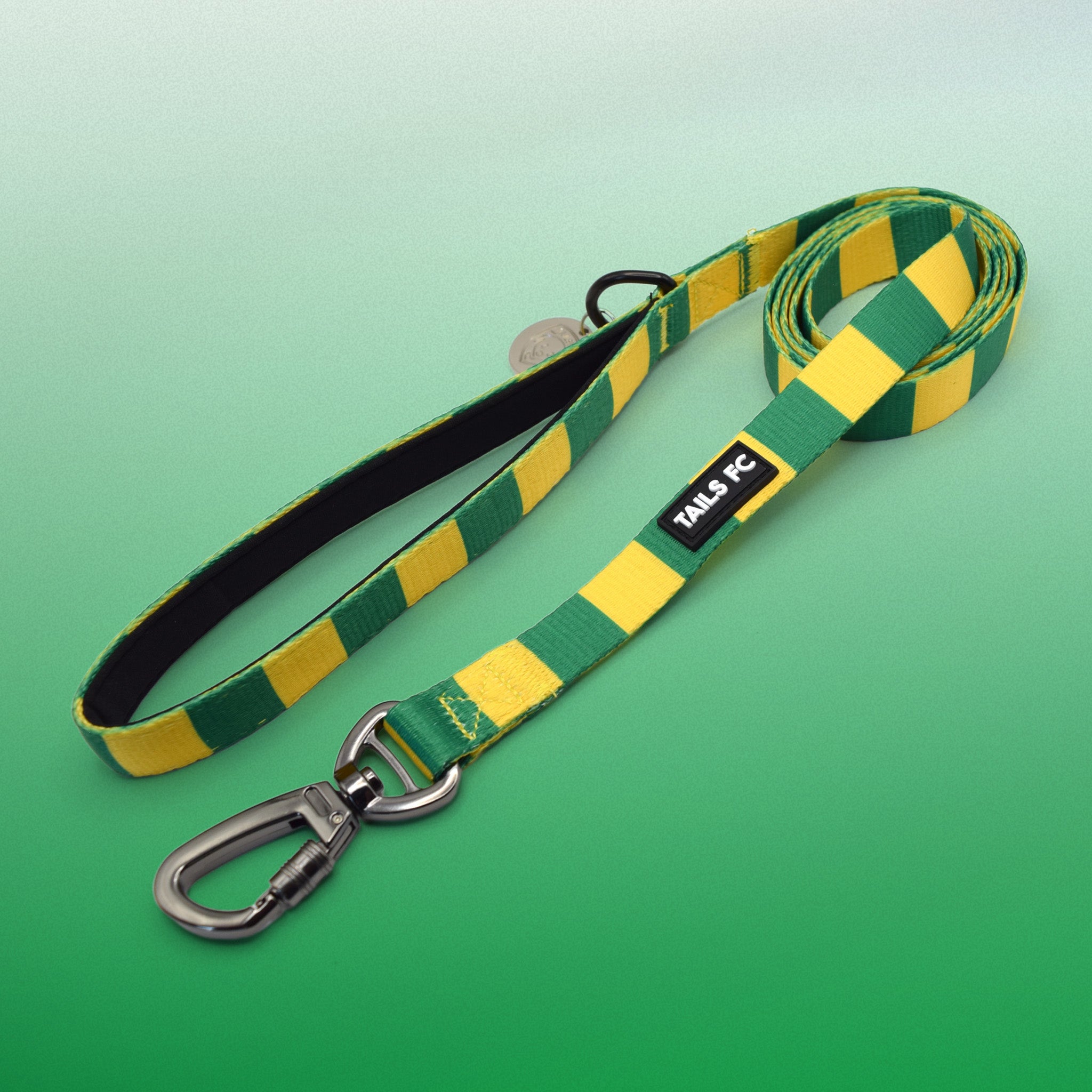 Yellow and Green Pet Lead - Yellow & Green Stripe Football Pet Lead