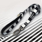 Newcastle black and white striped dog lead.