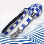Ipswich dog lead in Blue and White Stripes.
