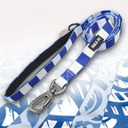Rangers Blue and white stripe dog lead with 'TAILS FC' logo