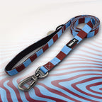 Aston Villa claret and blue striped dog lead.