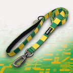 Republic of Ireland Yellow and green stripe dog lead with 'TAILS FC' logo