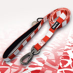 Sheffield United Red and white stripe dog lead with 'TAILS FC' logo
