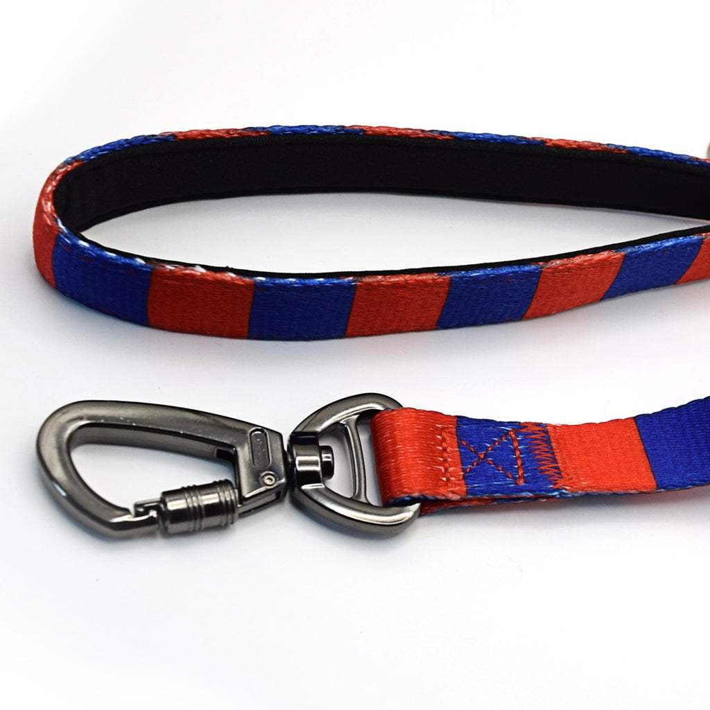 Red and Blue Pet Lead - Red & Blue Stripe Football Pet Lead