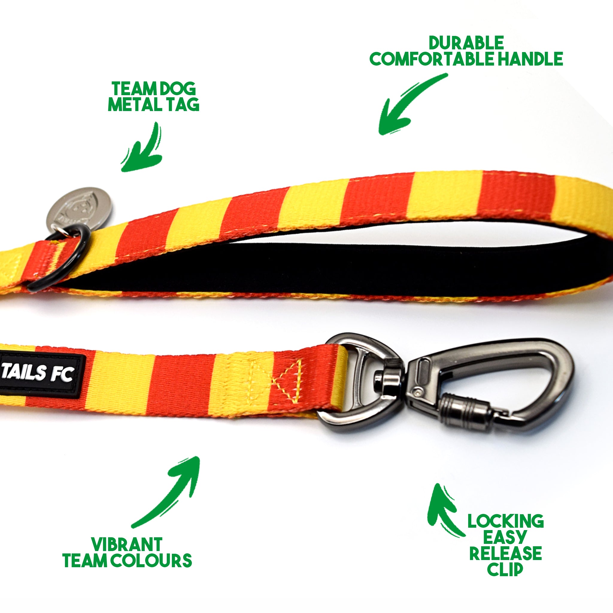 Red and Yellow Dog Set - Red & Yellow Stripe Football Dog Collar and Leash Set