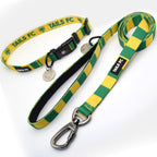 Yellow and Green Dog Set - Yellow & Green Stripe Football Dog Collar and Leash Set