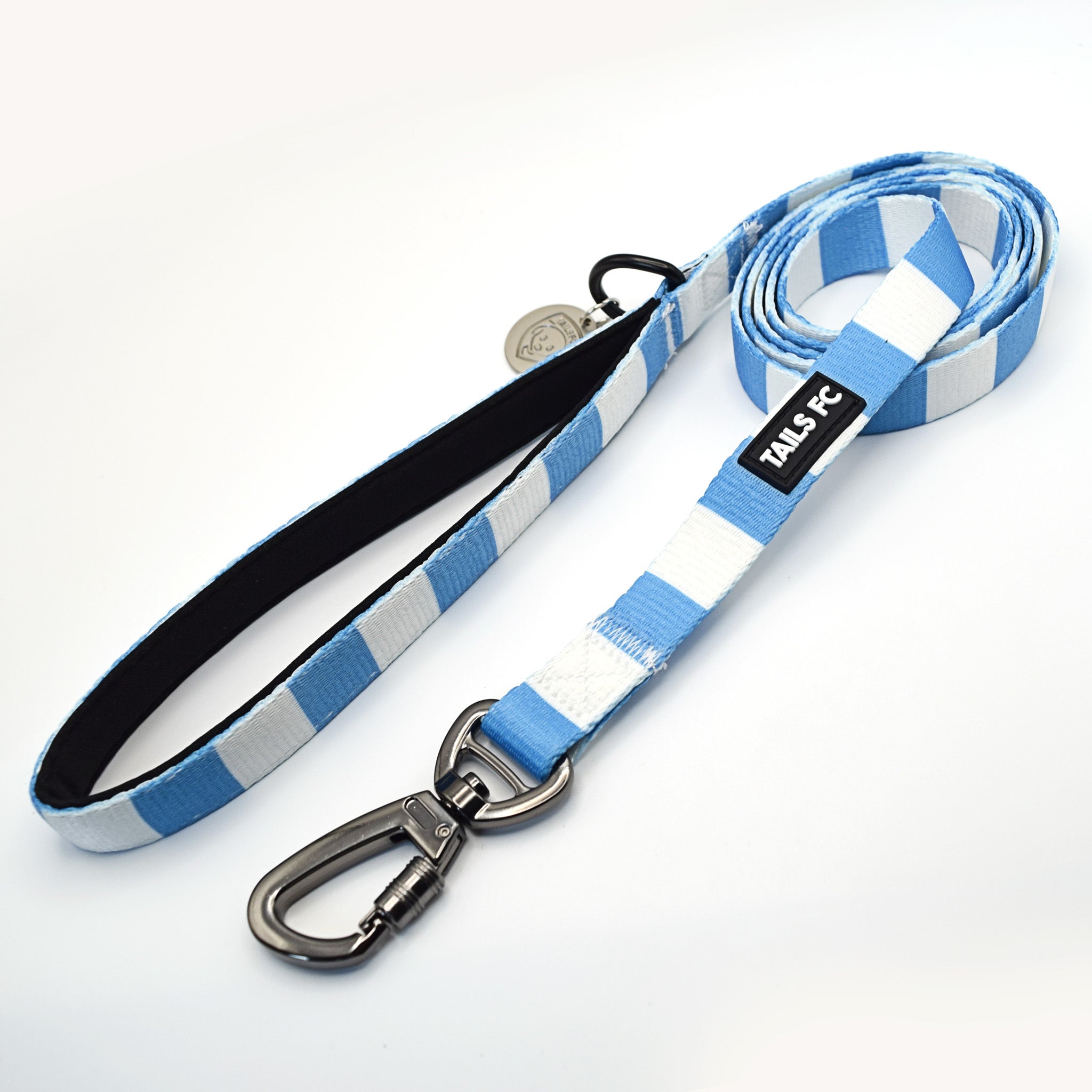 Argentina Pet Lead - Sky Blue & White Stripe Football Pet Lead