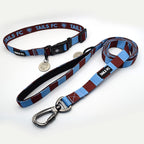 Aston Villa Dog Collar - claret & blue Stripe Football Pet Collar
