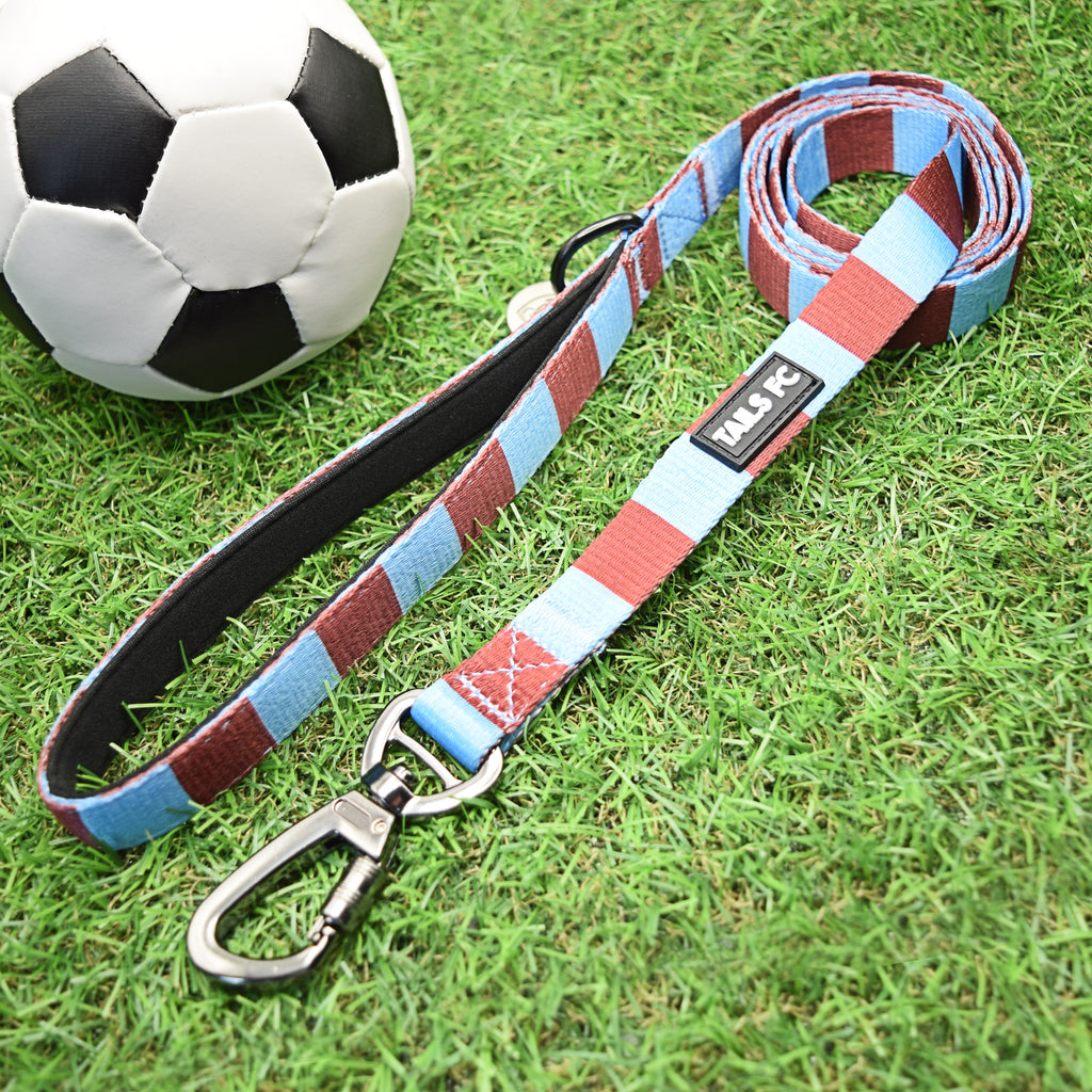 Aston Villa Pet Lead - claret & blue Stripe Football Pet Lead