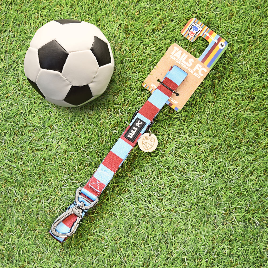 Aston Villa Pet Lead - claret & blue Stripe Football Pet Lead