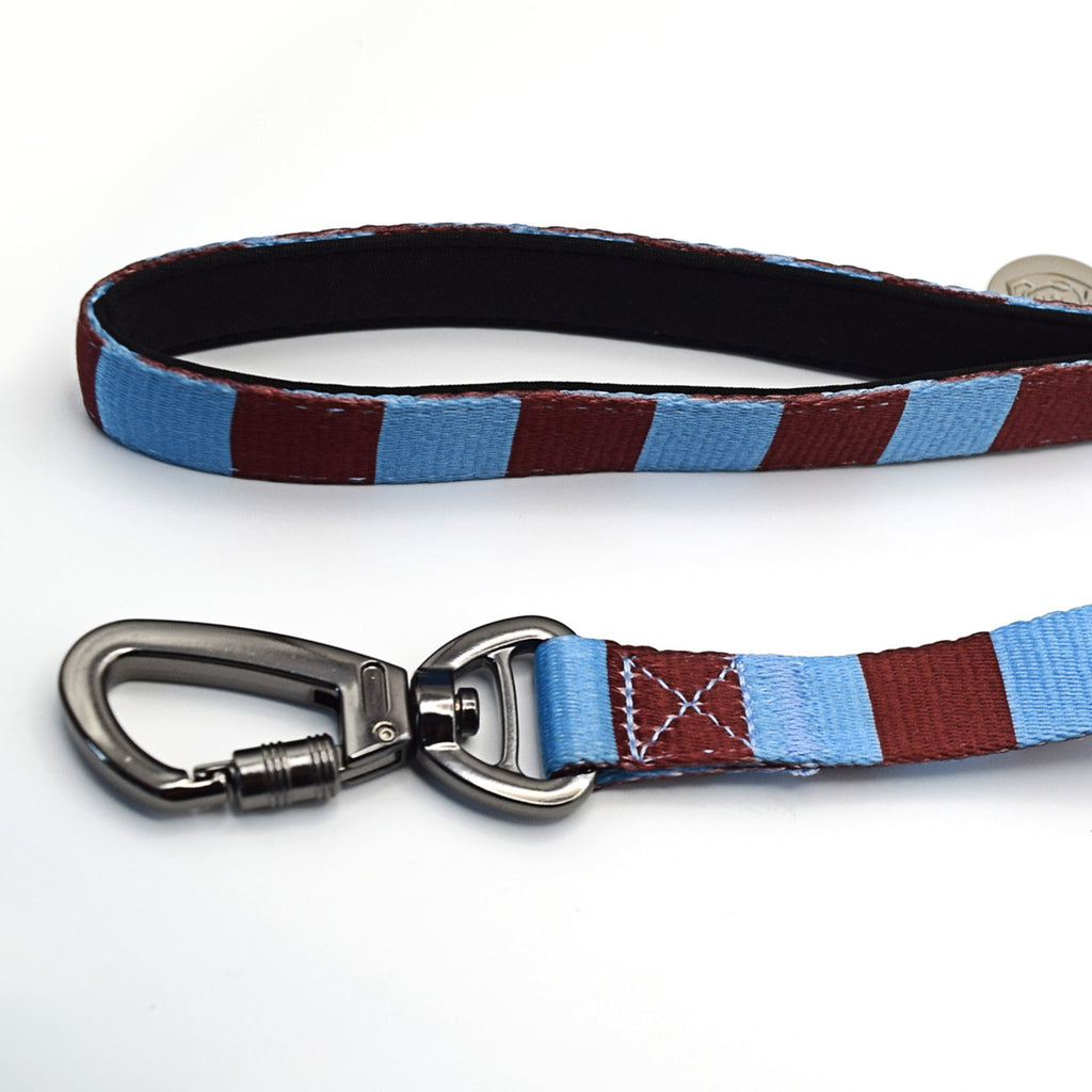 Aston Villa Pet Lead - claret & blue Stripe Football Pet Lead