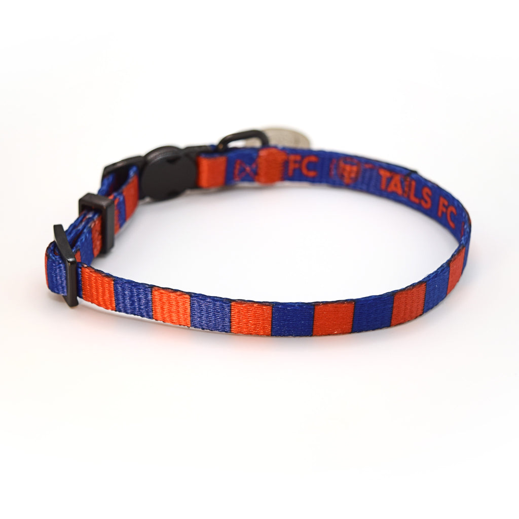 Barcelona Cat Collar - Red & Blue Stripe Football Pet Collar
