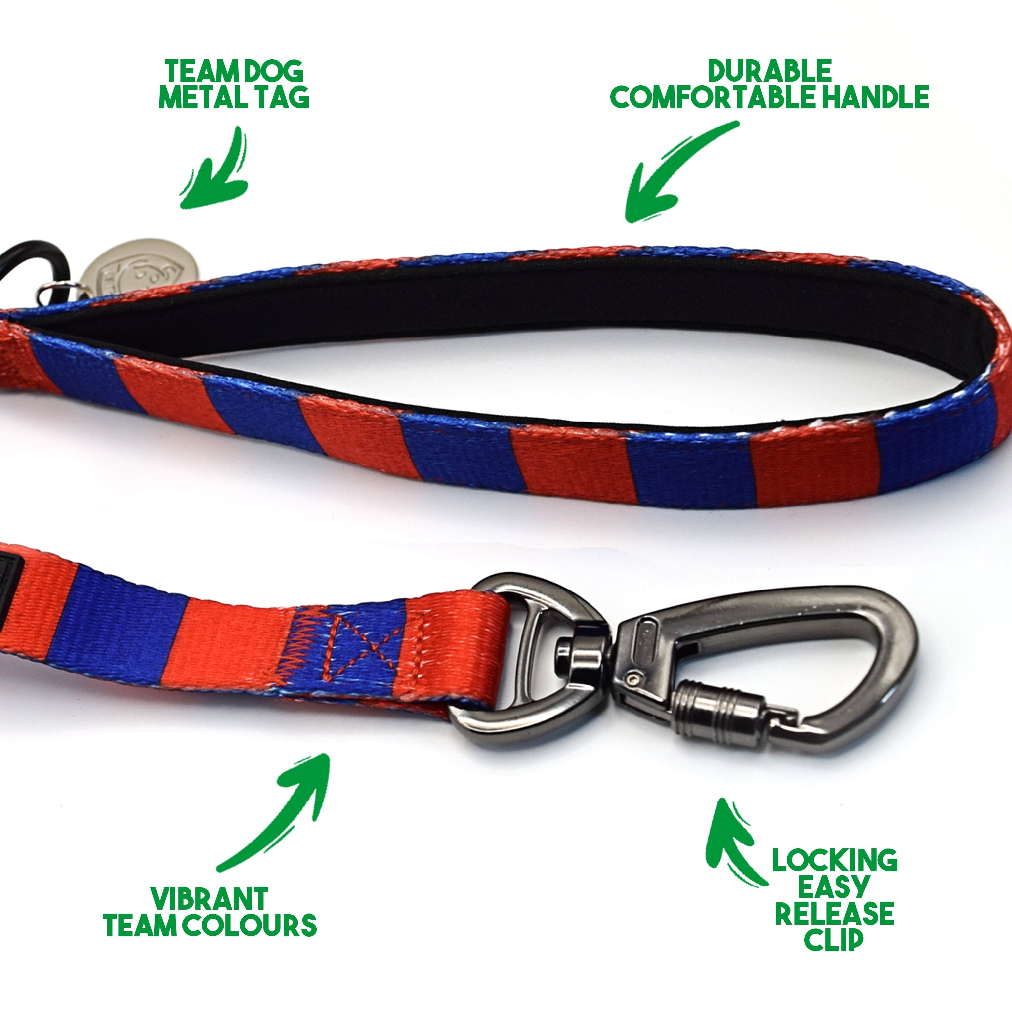 Barcelona Pet Lead - Red & Blue Stripe Football Pet Lead