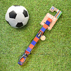 Barcelona Pet Lead - Red & Blue Stripe Football Pet Lead