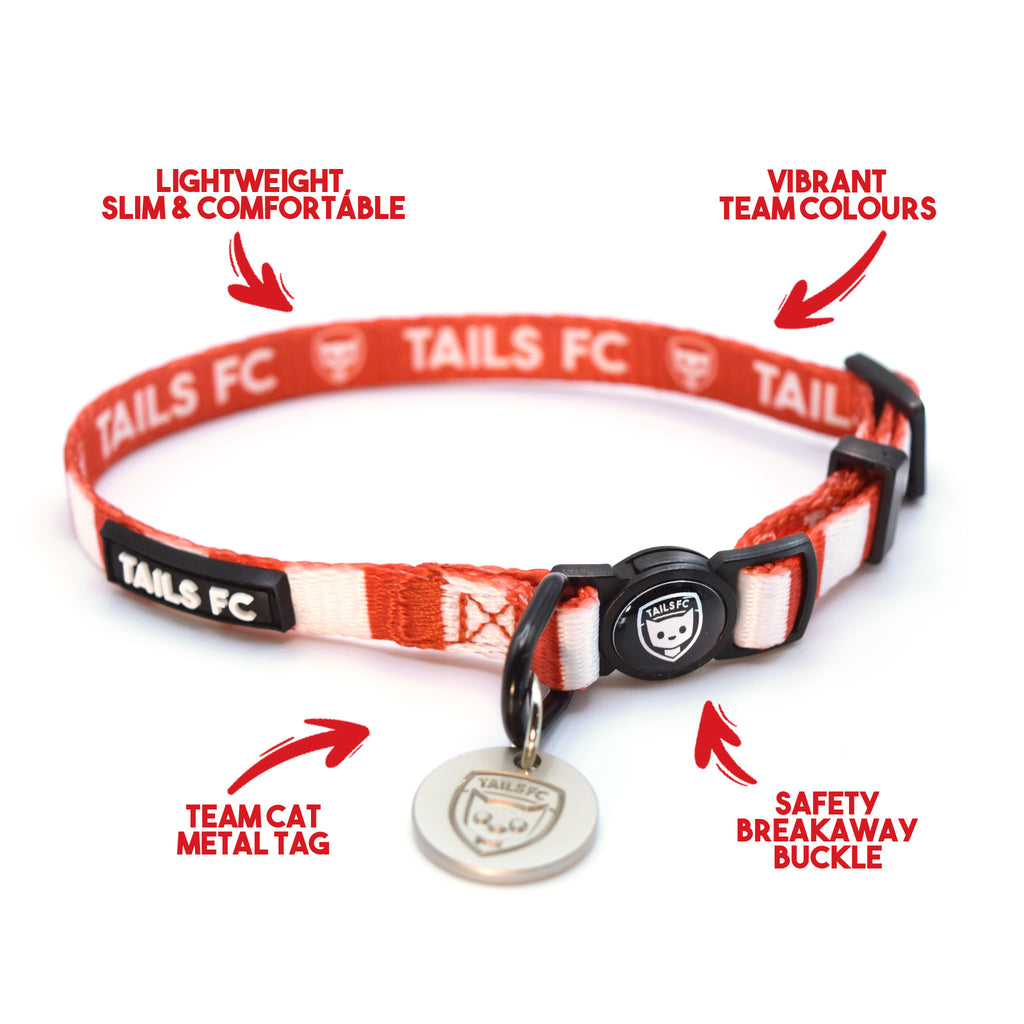 Bayern Munich Cat Collar - red & White Stripe Football Pet Collar