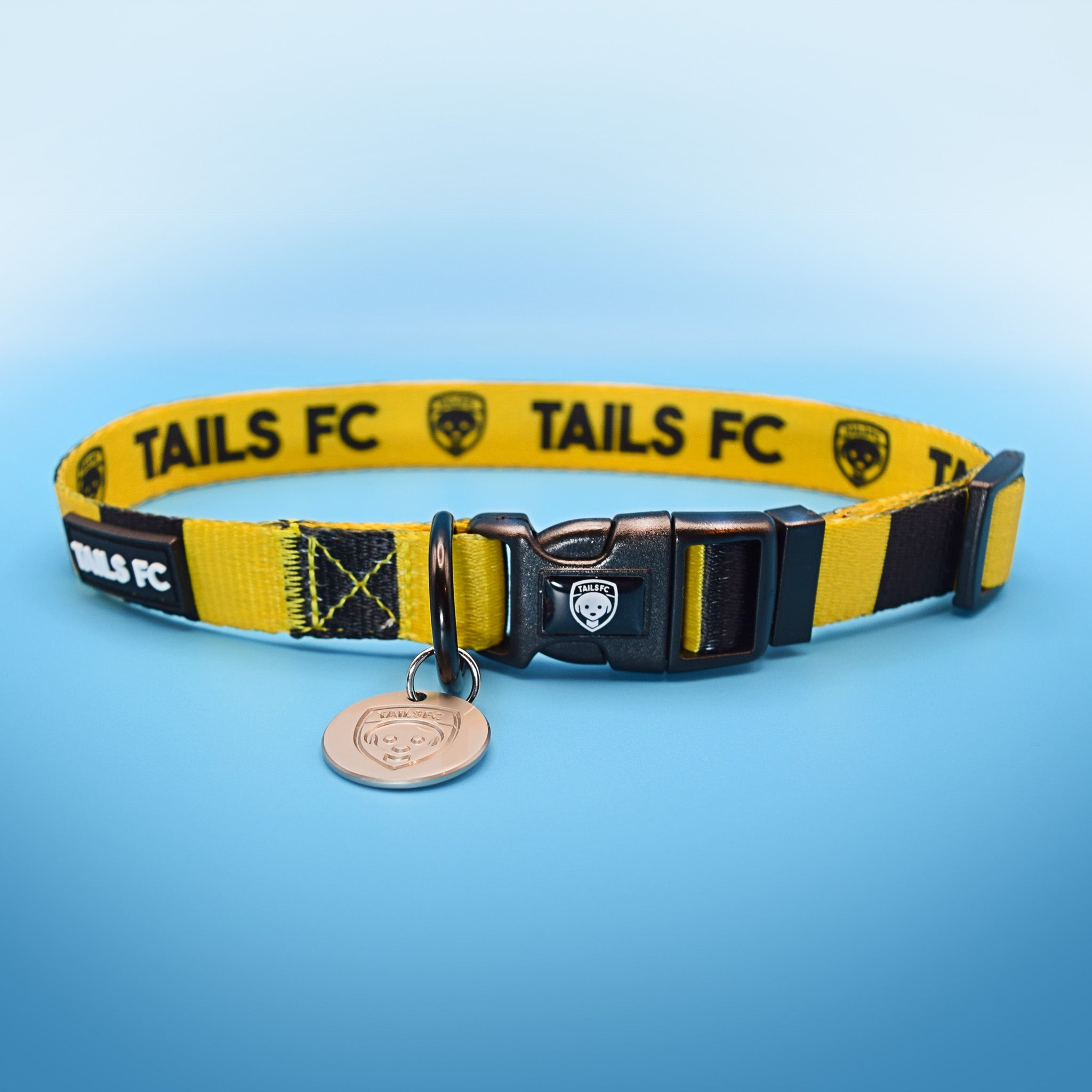Dortmund Dog Collar - Yellow & Black Stripe Football Pet Collar
